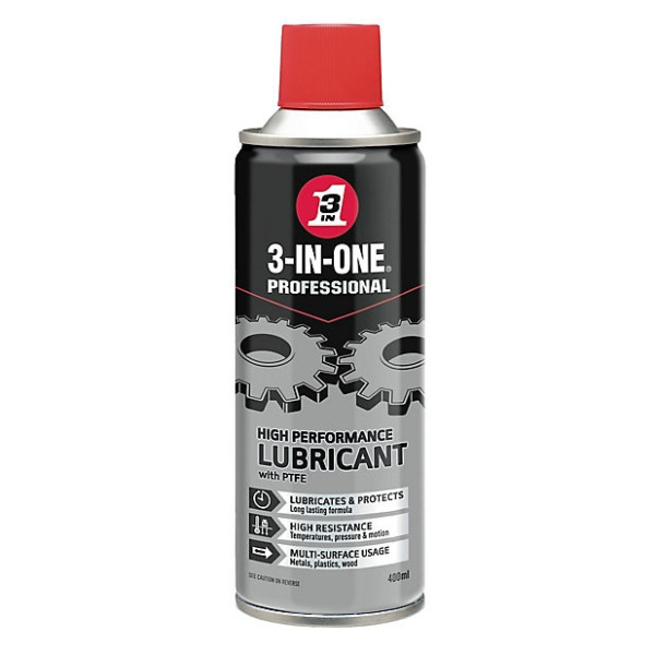WD40 3-IN-1 400ml High Performance Lubricant Spray with PTFE